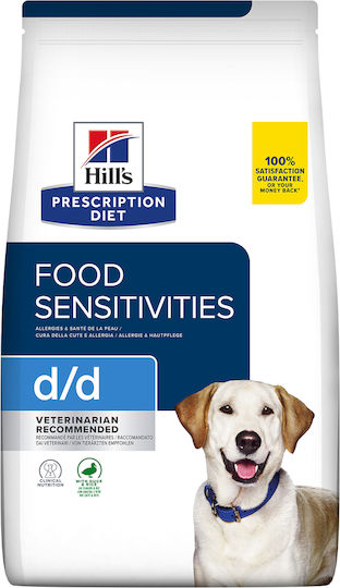 Hill's Prescription Diet D/D Food Sensitivities 4kg Dry Food Gluten-Free for Adult Dogs with Duck and Rice