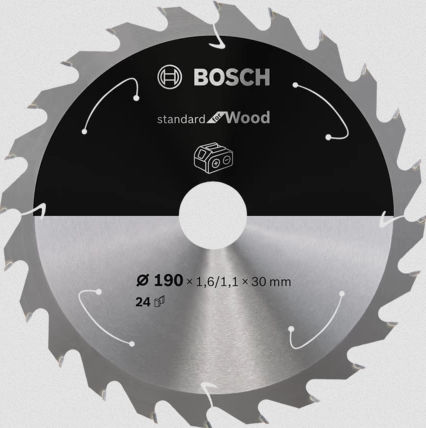 Bosch Δίσκος Κοπής Ξύλου με 24 Δόντια 190mm