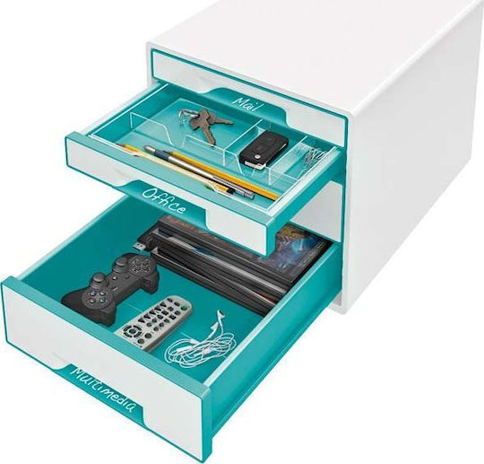 Leitz Schreibtischschublade 4 Positionen mit Schloss Blau