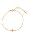 George Art Jewels Women's Bracelet Chain with Cross design made of Silver Gold Plated