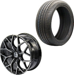 Car Aluminium Wheel Replica Black Face Machined