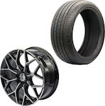 Car Aluminium Wheel Replica Black Face Machined