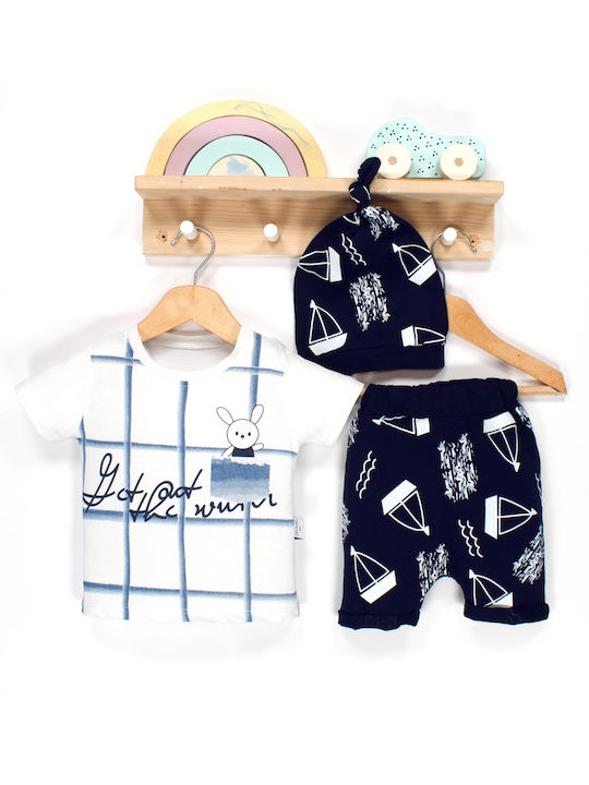 Trendy Shop Kids Set with Shorts Summer 3pcs Blue