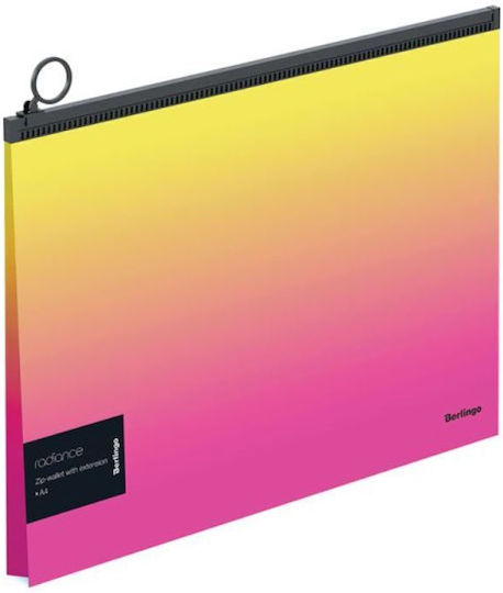 Berlingo Folder with Zipper for Paper A4 Pink BE