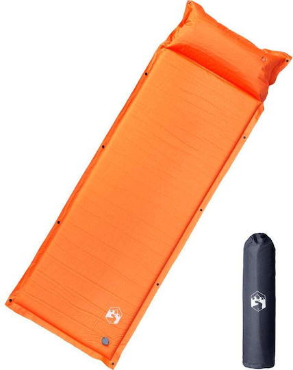 vidaXL Self-Inflating Single Camping Sleeping Mat 190x64cm Thickness 4.5cm in Orange color