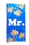 Beach Towel Palm Trees Logo Mr 70cm-140cm Blue