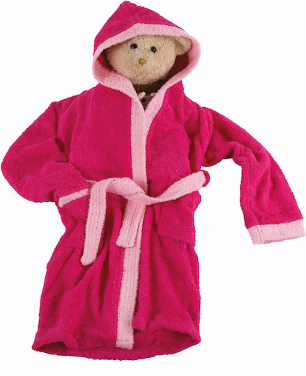Flamingo Kids Hooded Bathrobe Fuchia-Pink
