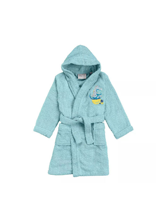 Beauty Home Παιδικό Μπουρνούζι Sky Blue mit Kapuze