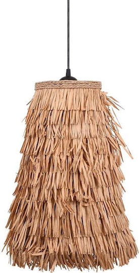 Fylliana Κρεμαστό Φωτιστικό Καφέ Boho με Ντουί E27 27x40εκ.