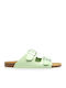 Afelpado Leather Women's Flat Sandals Green