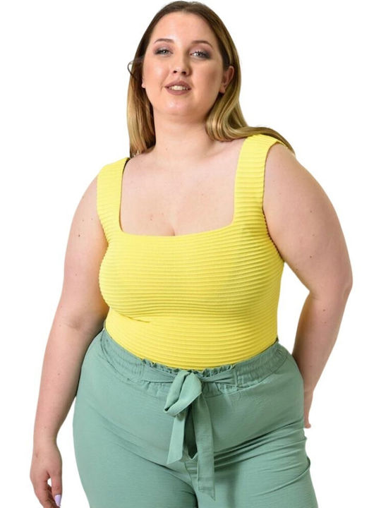 Potre Women's Blouse Sleeveless Yellow