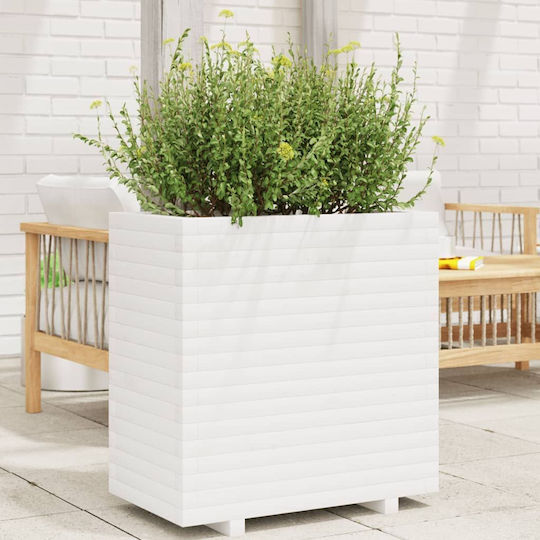 vidaXL Planter Box Wooden White 70x40x72cm.