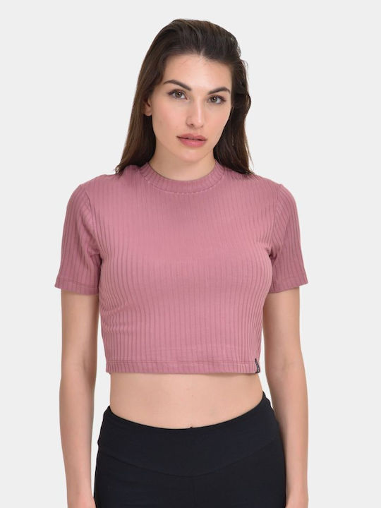 Target Women's Crop Top Short Sleeve Pink