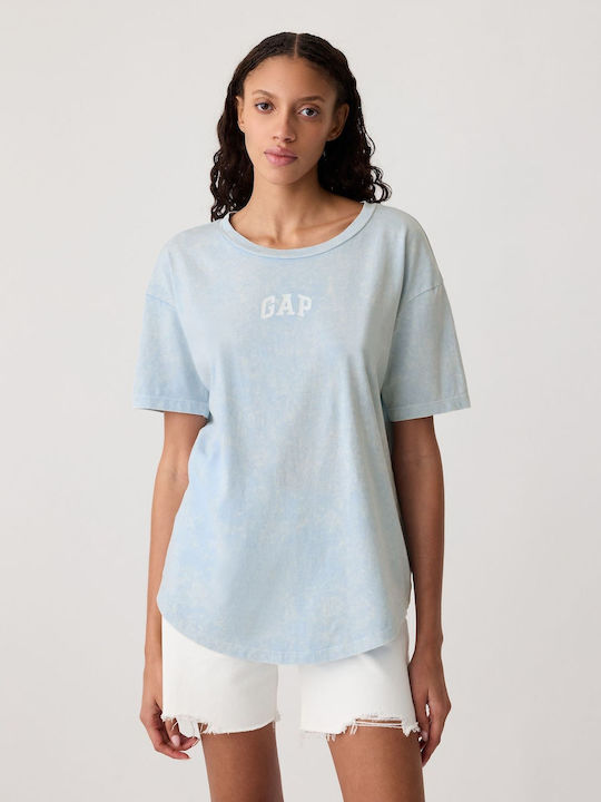 GAP Women's Summer Blouse Cotton Short Sleeve Blue