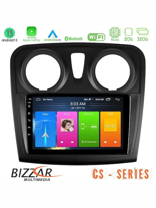 Bizzar Auto-Audiosystem 2DIN (Bluetooth/USB/WiFi/GPS/Apple-Carplay/Android-Auto) mit Touchscreen 9"