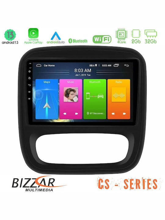 Bizzar Автомобилна Аудио Система 2DIN с A/C (Блутут/USB/WiFi/GPS/Apple-Carplay/Android-Auto) с Тъчскрийн 9"