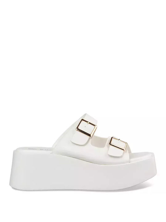Envie Shoes Women's Synthetic Leather Platform Shoes White