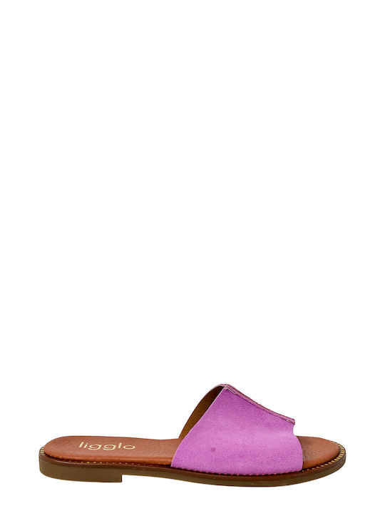 Ligglo Suede Women's Sandals Purple Animal Print