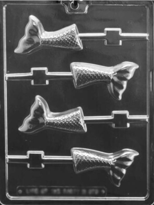 Plastic Lollipop Baking Pan Mermaid Tails Mold 8.72x8.72x5.08cm