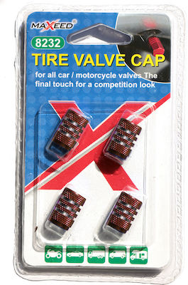 Maxeed Car Tire Valve Caps Red 4pcs