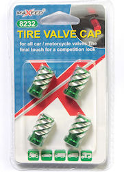 Maxeed Car Tire Valve Caps Green 4pcs