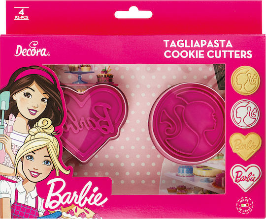 Decora Barbie Stamp Design Impression Cookie Cutter Heart Plastic