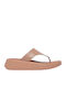 Leder Flache Sandalen für Damen Beige