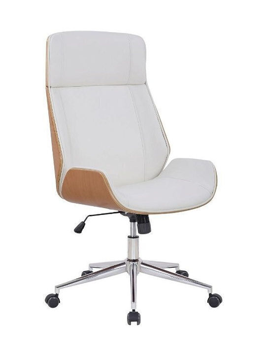 Καρέκλα Γραφείου με Ανάκλιση Natural/white CLP
