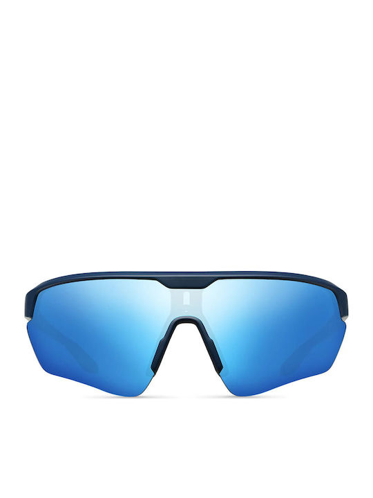 Meller Lila Unisex Ochelari De Soare Cu Ramă Din Plastic Albastru Marin Și Lentile Polarized Albastre Cu Oglindă LL-NAVYBLUES
