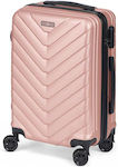 BigBuy Medium Travel Bag Pink with 4 Wheels Height 57cm