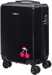 Jet Lag Cabin Travel Suitcase Hard Black with 4 Wheels Height 54cm.