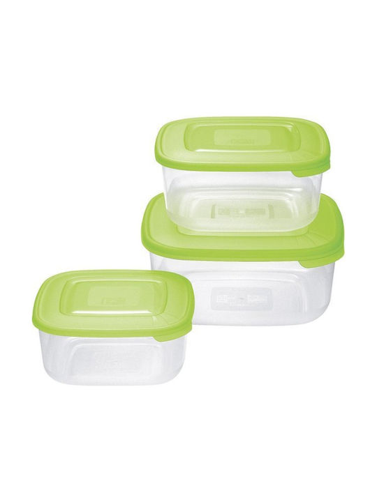 Tontarelli Plastic Lunch Box Green 3pcs