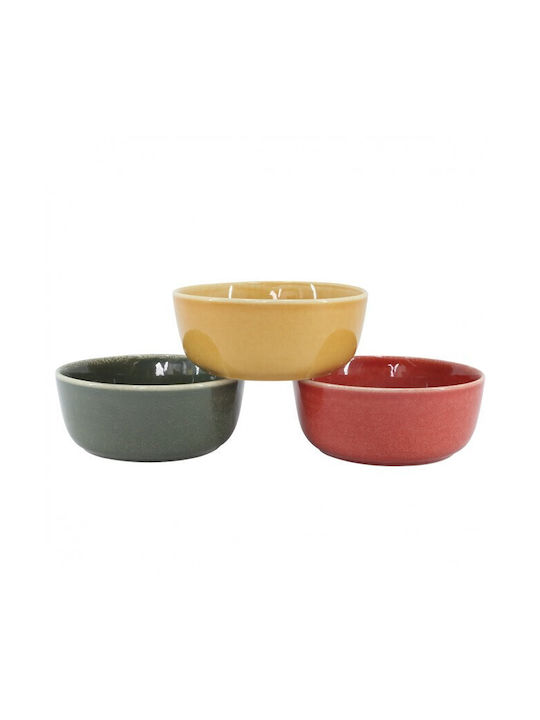 Marva Serving Bowl Round Ceramic Red with Diameter 15cm