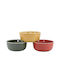 Marva Serving Bowl Round Ceramic Red with Diameter 15cm