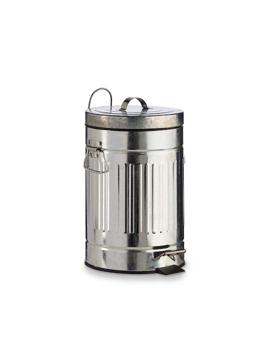 Atmosphera Waste Bin Waste Plastic Silver 21x26.5x34.5cm 1pcs