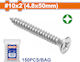 Wadfow Sheet Metal Screw Phillips Galvanized with Diameter M4.8 and Length 50mm 150pcs