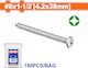 Wadfow Sheet Metal Screw Phillips Galvanized with Diameter M4.2 and Length 38mm 150pcs