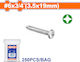 Wadfow Sheet Metal Screw Phillips Galvanized with Diameter M3.5 and Length 19mm 250pcs