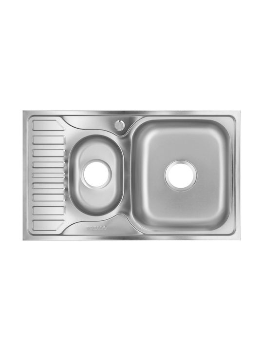 Freddo Ένθετος Νεροχύτης Δεξιός Inox Μ78xΠ49cm Γκρι