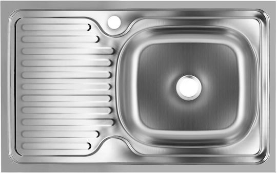 Freddo Ένθετος Νεροχύτης Δεξιός Inox Μ43.5xΠ76cm Γκρι
