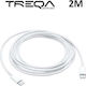 Treqa USB 2.0 Cable USB-C male - USB-C Λευκό 2m CA-2018