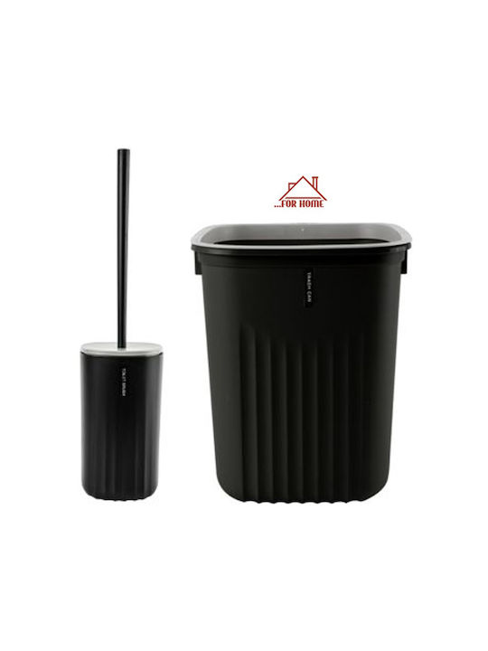 ForHome Πλαστικό Σετ Πιγκάλ και Καλαθάκι Μπάνιου 5lt Μαύρο