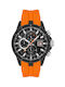 Quantum Hunter Watch Chronograph Battery with Orange Rubber Strap