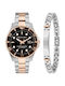 Trussardi City Men's Watch 50mm Chronograph Battery with Black Metal Bracelet