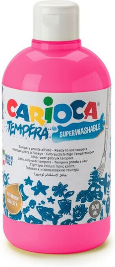 Carioca Tempera Farben Pink in Flasche 500ml 1Stück
