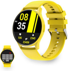 Ksix Core Aluminium Smartwatch with Heart Rate Monitor (Yellow)