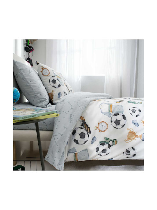 Vesta Home Σετ Σεντόνια Μονά Βαμβακερά Football Multi 170x260cm 3τμχ