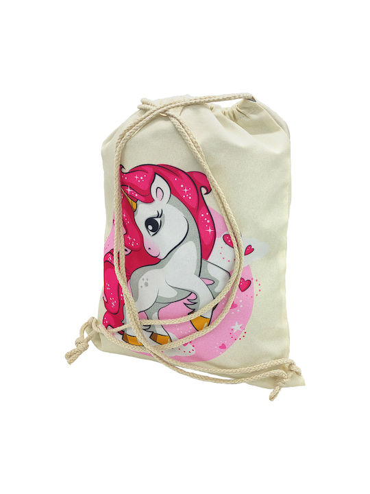 Gift-Me Unicorn Παιδική Τσάντα Πλάτης Λευκή 42x32εκ.
