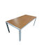 Τραπέζι Εξωτερικού Χώρου Polywood με Σκελετό Αλουμινίου Nares Λευκό / Φυσικό 180x90x72.5εκ.