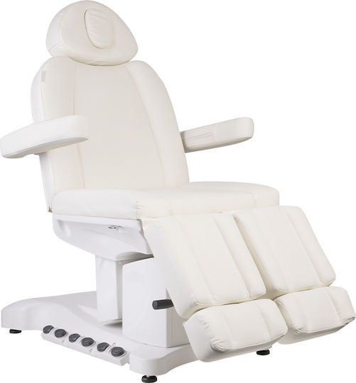 Pedicure Chair White with Adjustable Height and Electric Lifting Mechanism